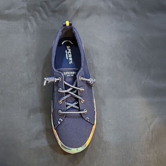 BRAND NEW SPERRY WOMEN'S ’s CREST VIBE FLORAL CORAL/NAVY PLATFORM SNEAKERS - Picture 15 of 16